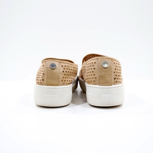 Steve Madden Gal Tan Laser-Cut Leather Platform Slip On Sneakers - 8.5 - Picture 4 of 7